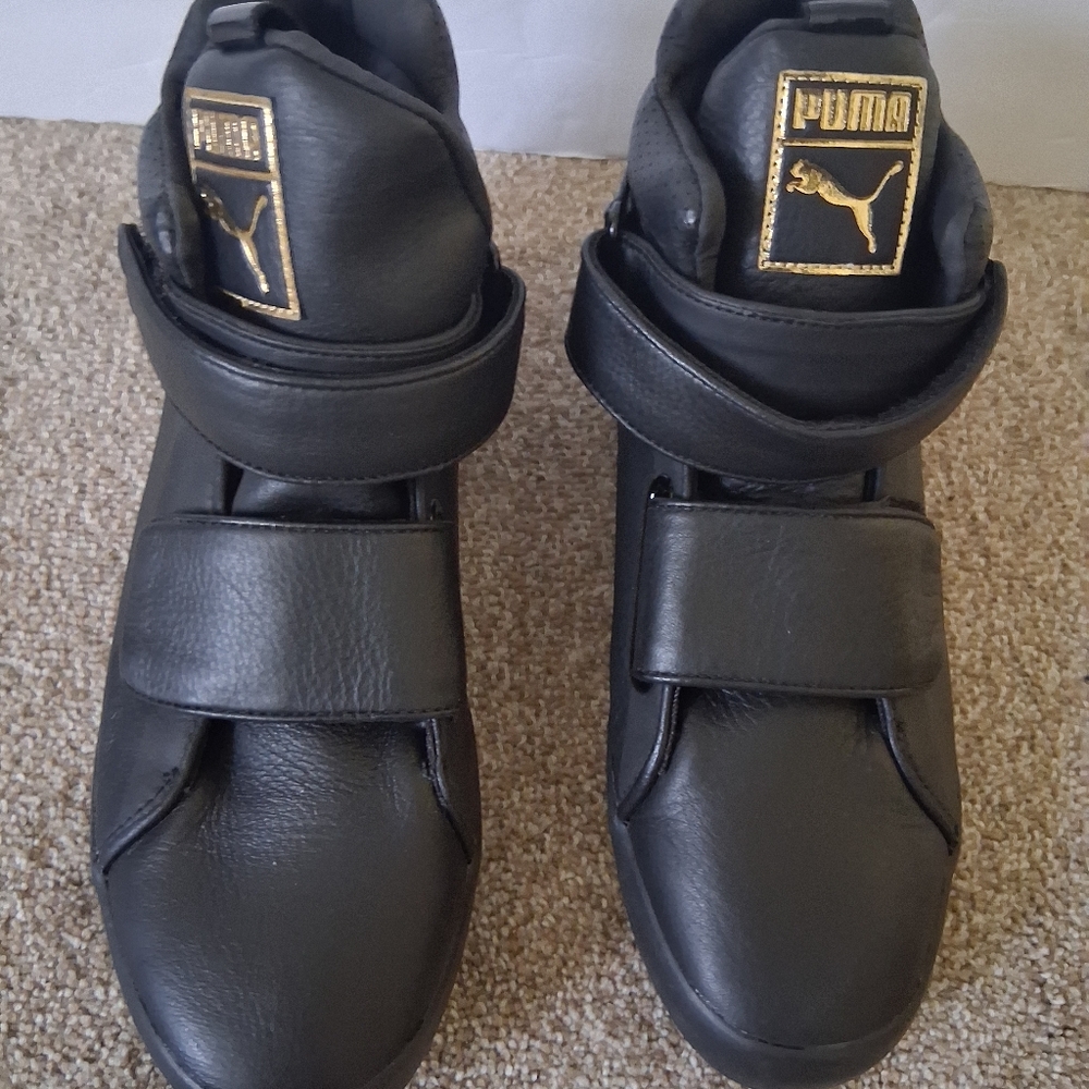 RARE PUMA APEX MID LEATHER 2 STRAP BASKETBALL SHOES MENS 7.5 U.S